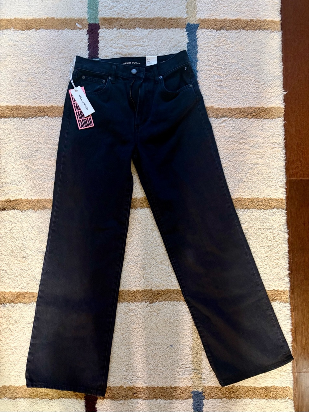 Aritzia Denim Forum the Farrah high rise wide leg Black Jeans, 27, new with tags